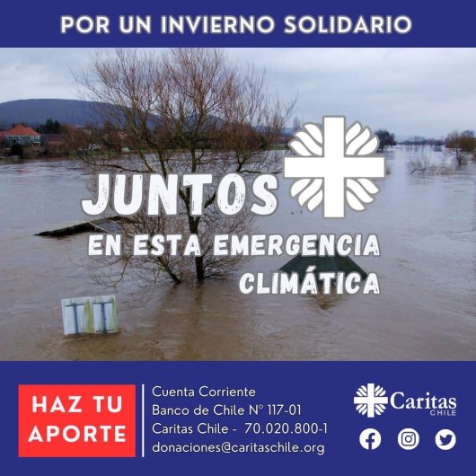Caritas Chile lanza campaña “Por un invierno solidario, juntos en esta emergencia climática”